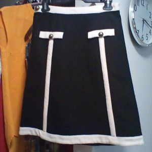Vintage black and white wool skirt